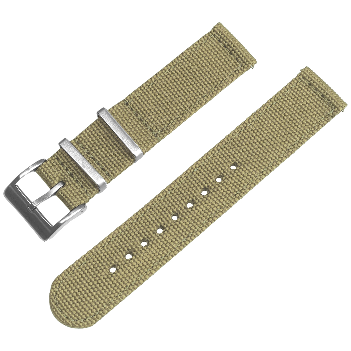 Wüstensand Canvas Like NATO Nylon Two Piece Uhrenarmband