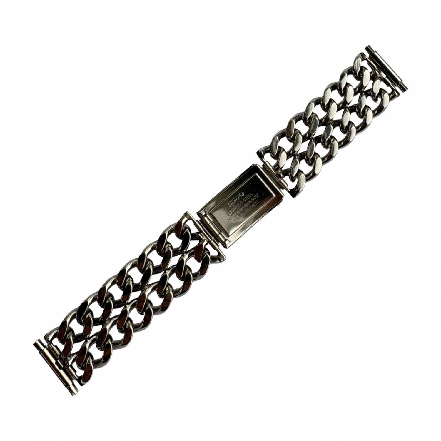 Expandro Double Chain Link Stahl Uhrenarmband 717/22 - 722/22 - Vintage New Old Stock 1970er Jahre