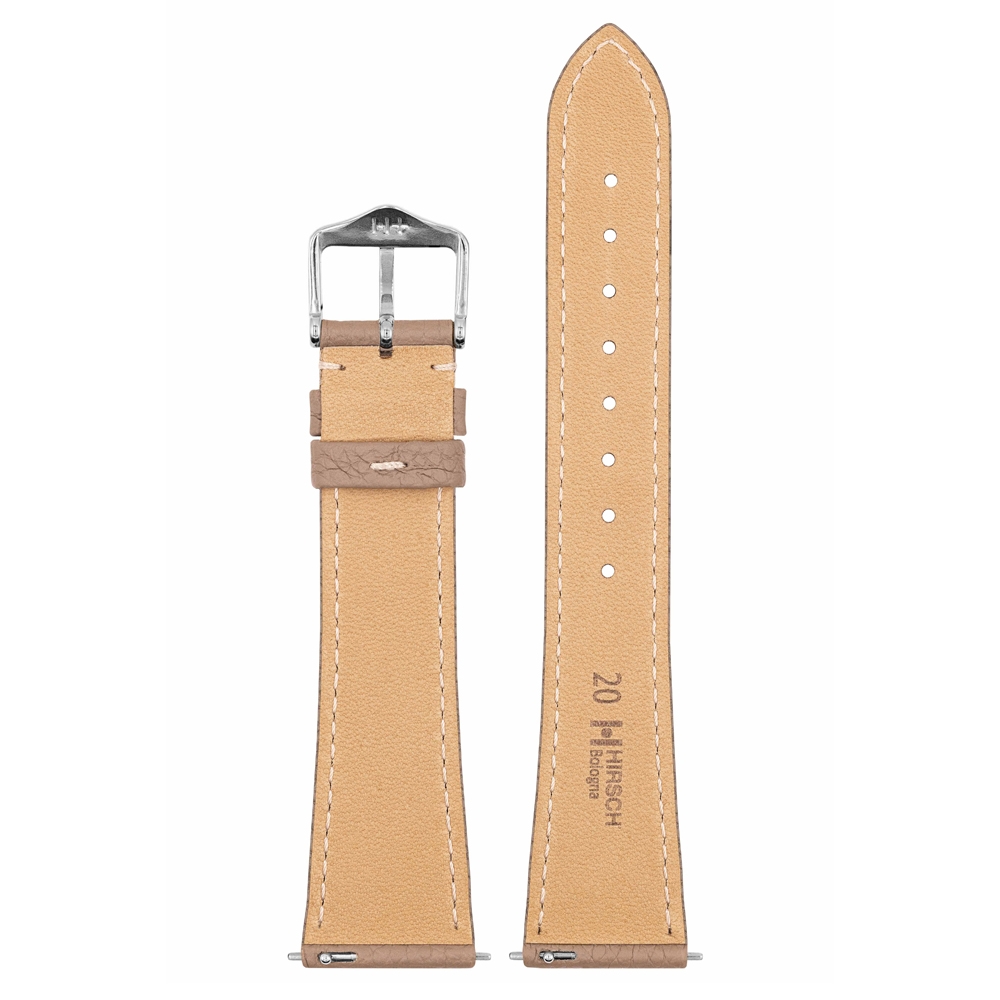 Hirsch Bologna Uhrenarmband Strukturiertes Epsom Kalbsleder Taupe