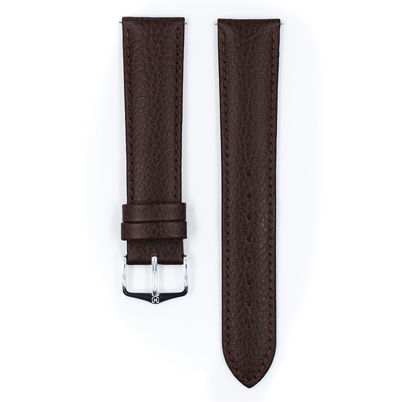 Hirsch Kansas Uhrenarmband Kalbsleder Büffelstruktur Braun