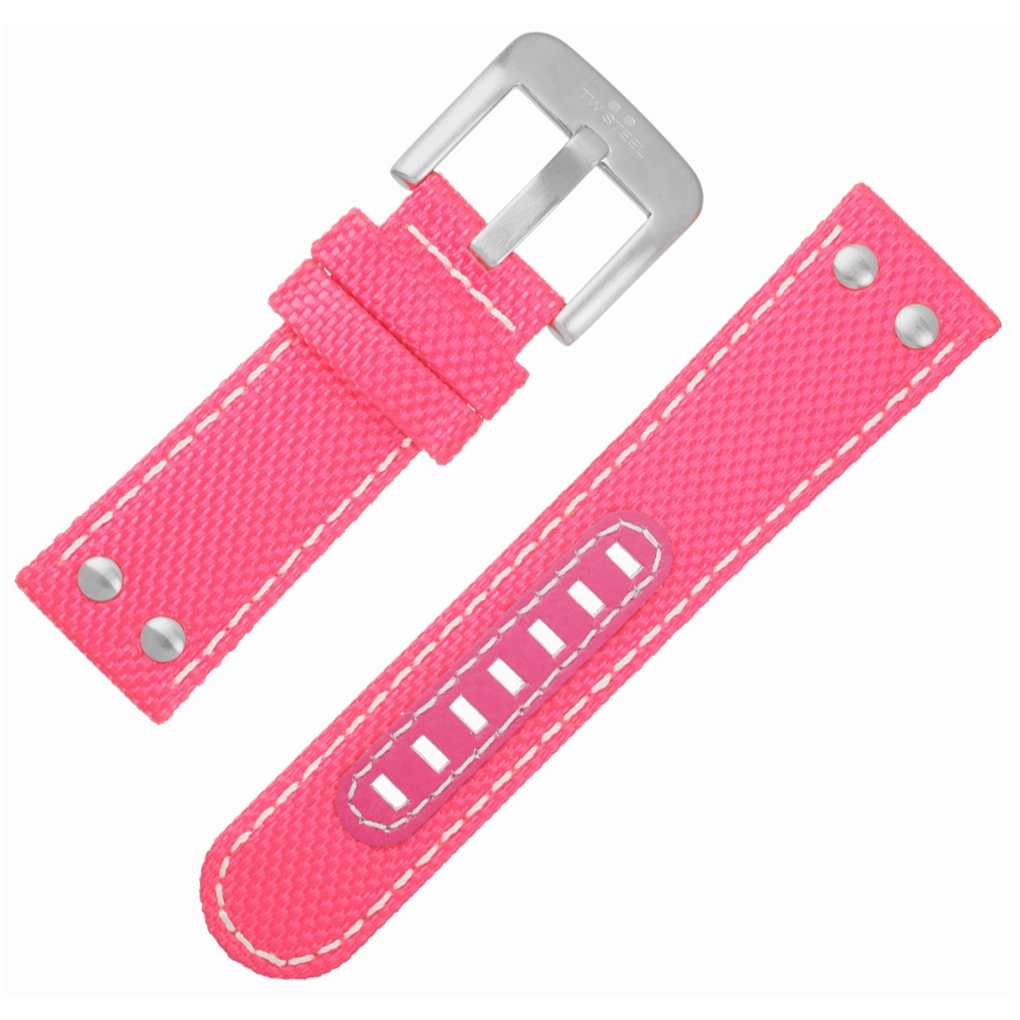TW Steel Uhrenarmband TW972 TW973 Pink Ribbon Canvas 22 mm