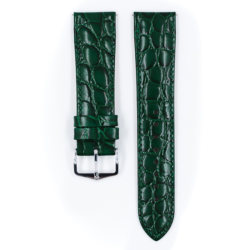 Hirsch Crocograin Uhrenarmband Grün