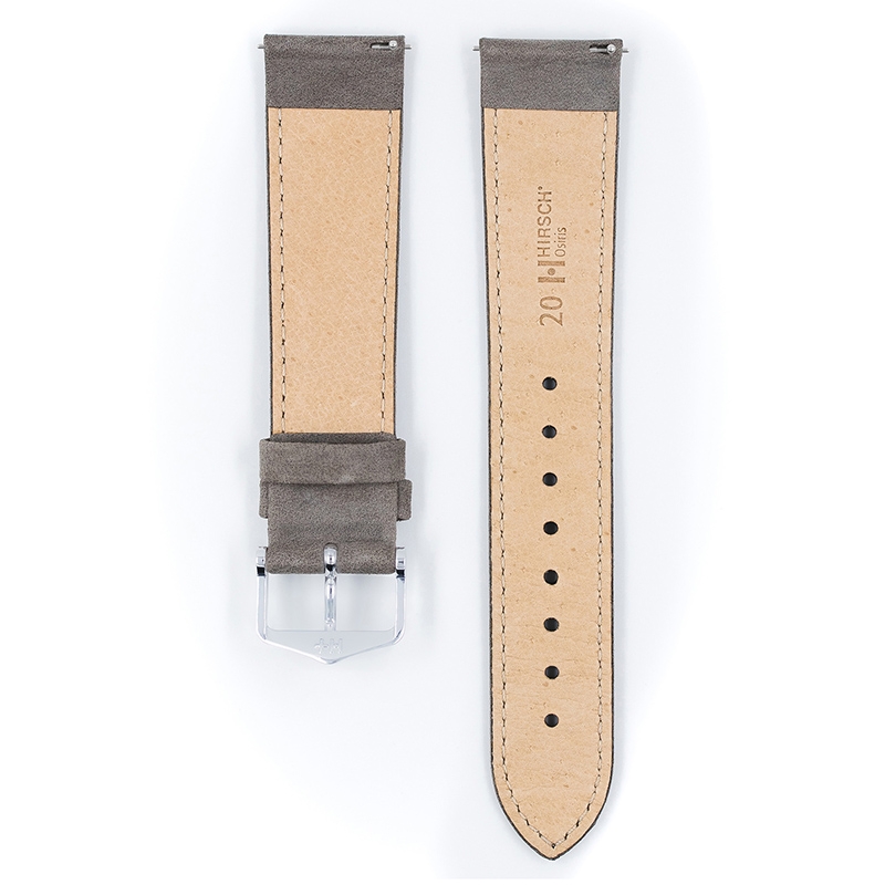 Hirsch Nubuk Uhrenarmband Grau