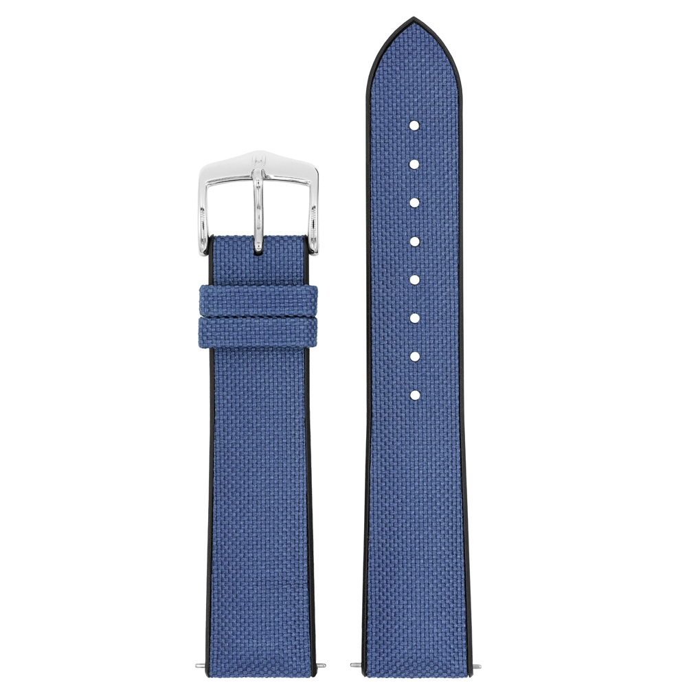 Hirsch Arne Performance Recyceltes Uhrenarmband Blaues PET / Schwarzer Kautschuk