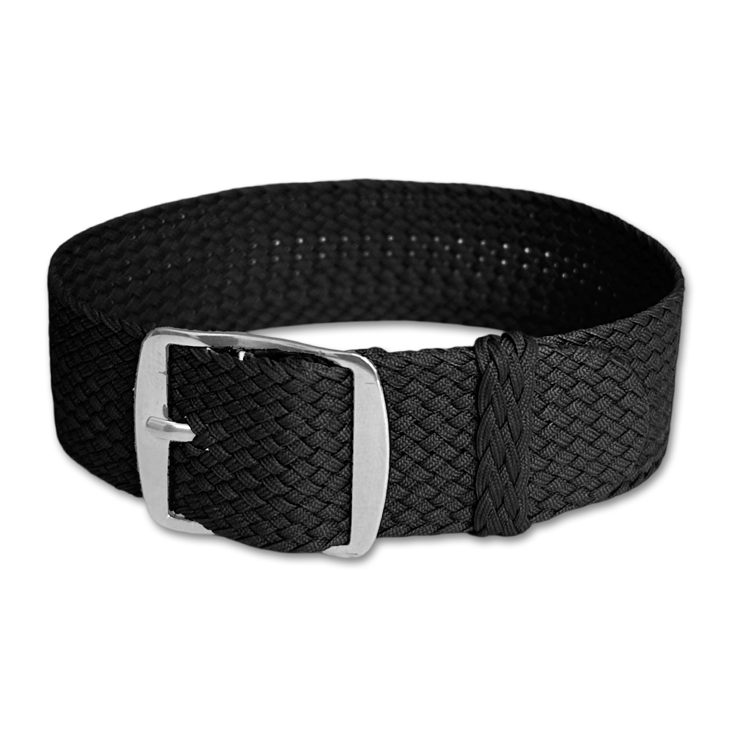 Perlon Gewobenes Uhrenarmband Schwarz