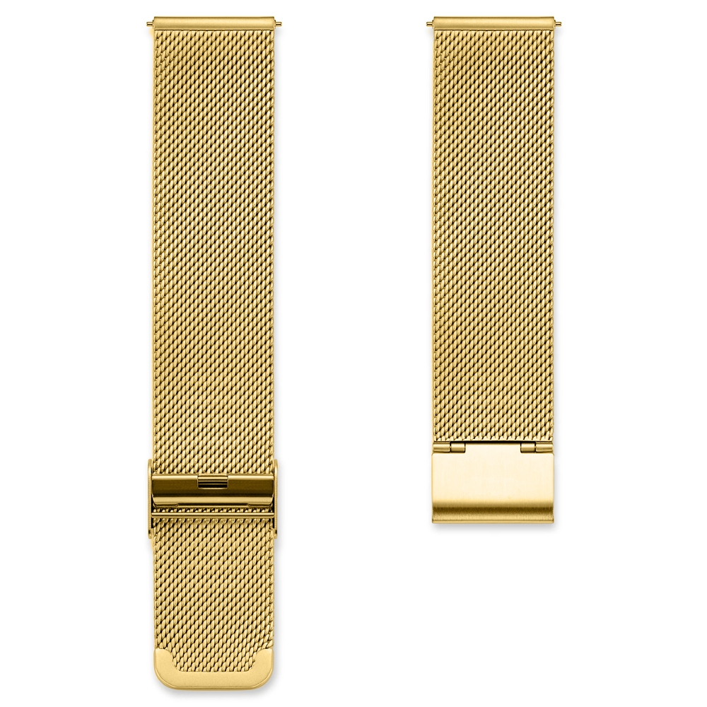Milanaise Mesh Uhrenarmband 0.6 Fein Gewebter Stahl Goldfarbig