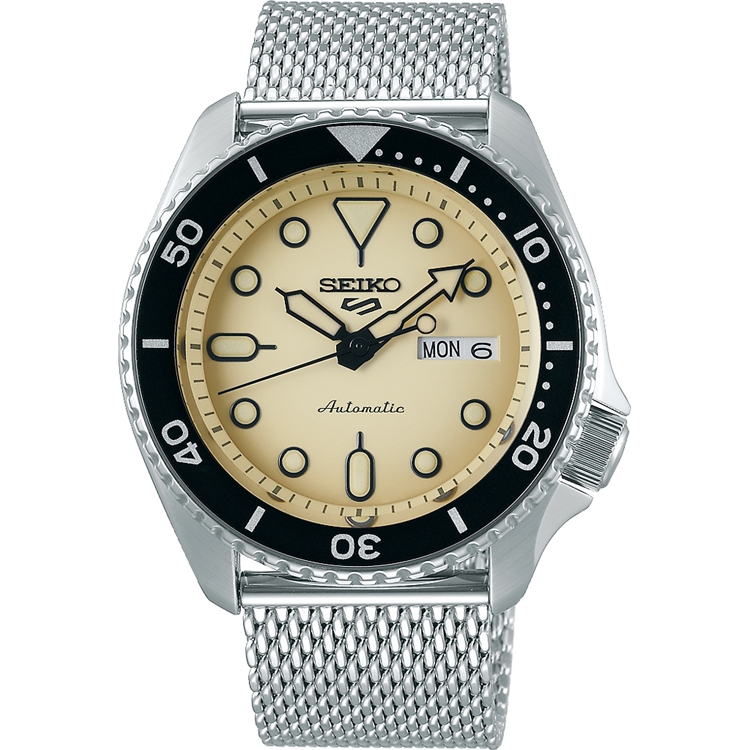 Seiko 5 Sports Uhrenarmband SRPD67 Mesh (Milainese) Silber