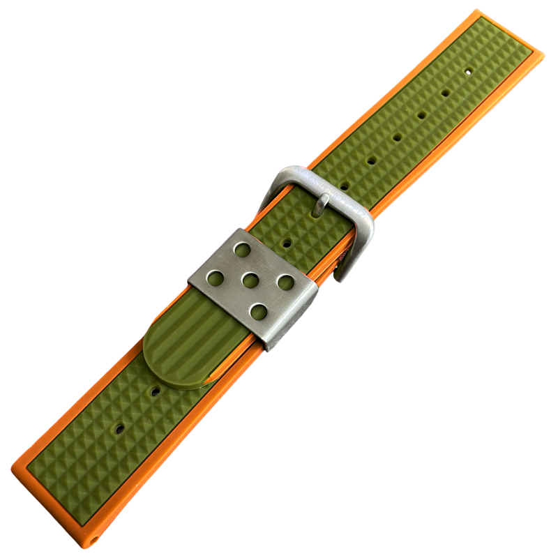 Waffle Strap Uhrenarmband Gummi Orange Grün