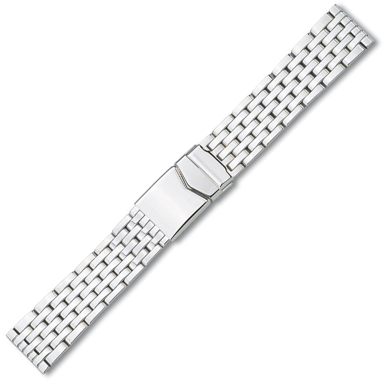 Glieder-Uhrenarmband mit Faltschliesse Rostfreier Stahl
