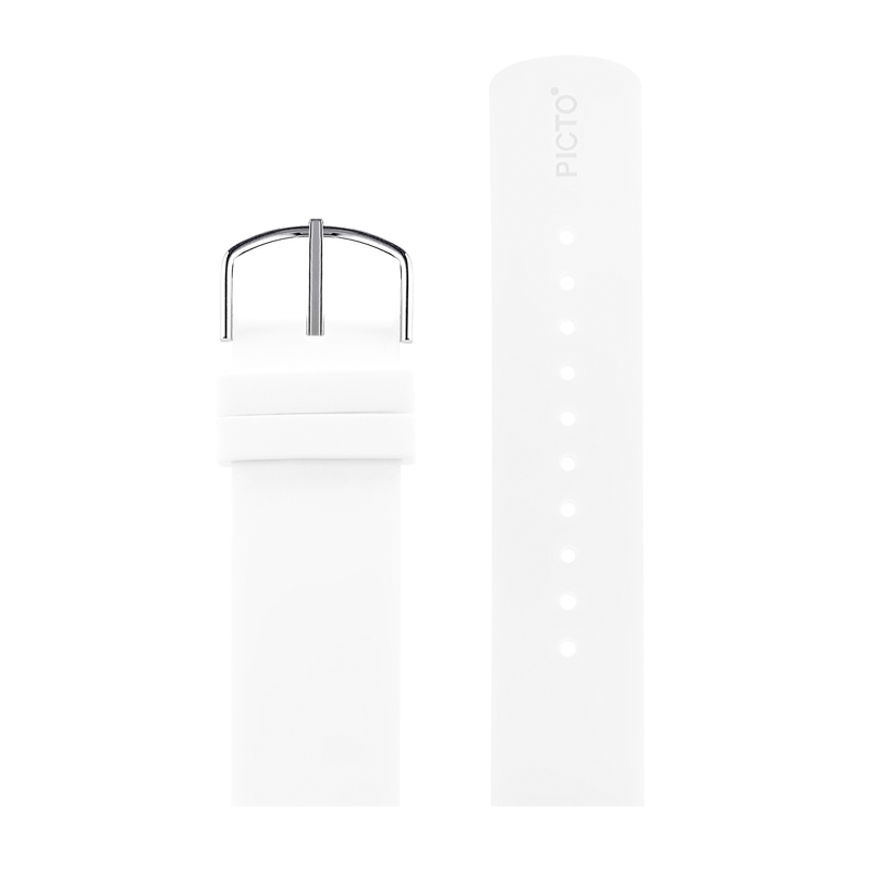 Picto Uhrenarmband Gummi Weiss - 20mm