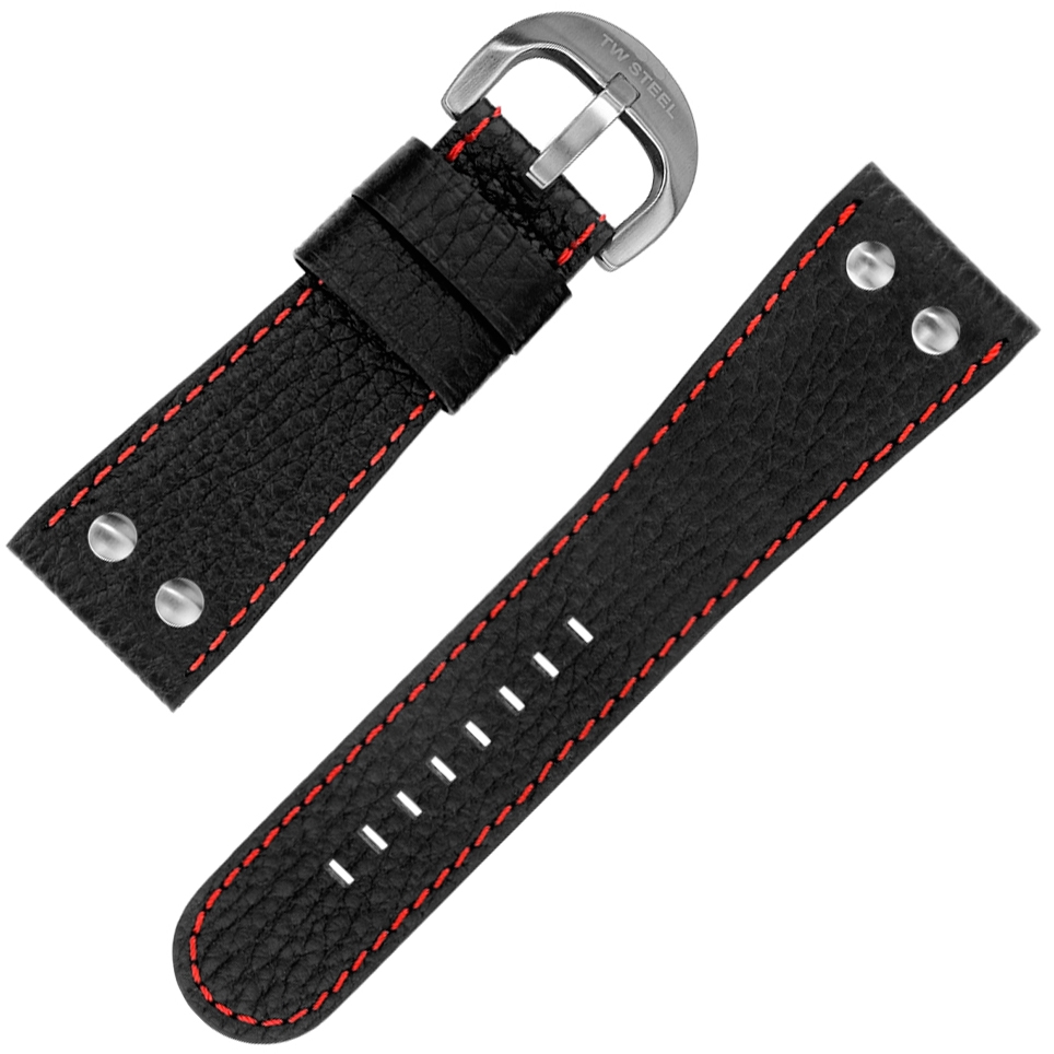 TW Steel Goliath Uhrenarmband TW116 - Schwarz Rot 30mm