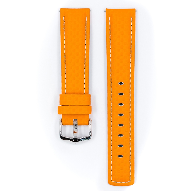 Hirsch Carbon Uhrenarmband 100 m Water-Resistant Orange