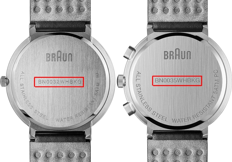 Braun Uhrenarmband für Typ BN0032WHBKG und BN0035WHBKG - Leder Schwarz