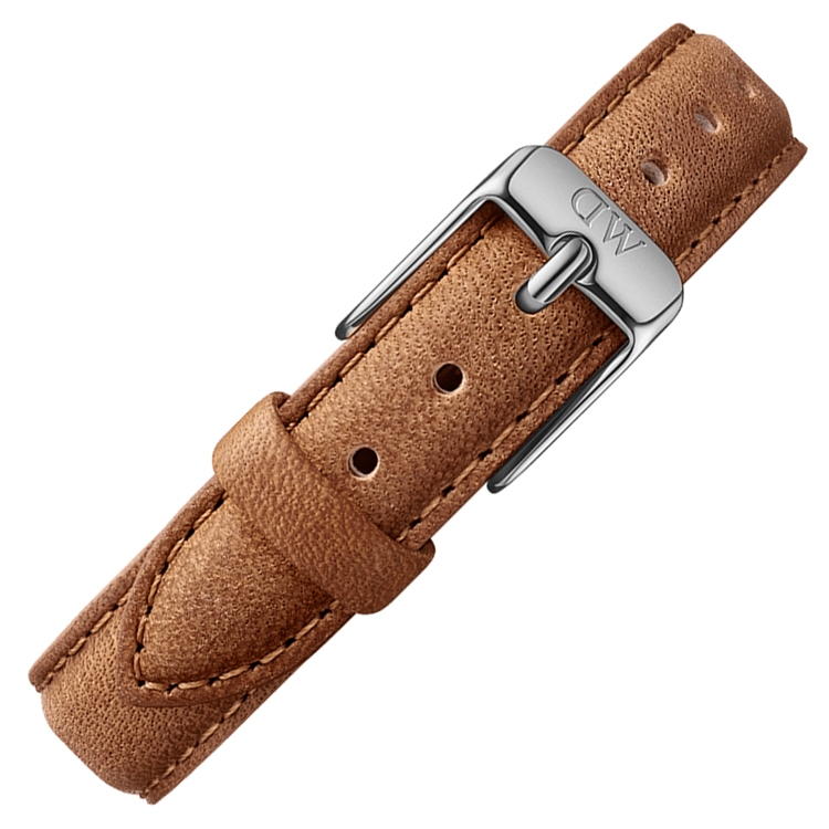 Daniel Wellington 12mm Dapper Durham Uhrenarmband Leder Braun mit Stahlschliesse