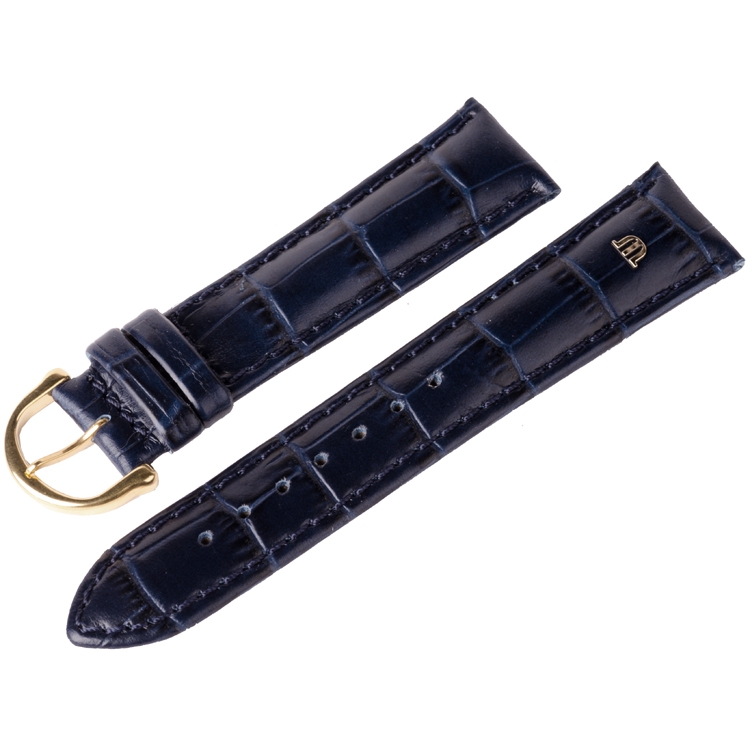 Maurice Lacroix Uhrenarmband Louisiana Kroko-Kalb Blau