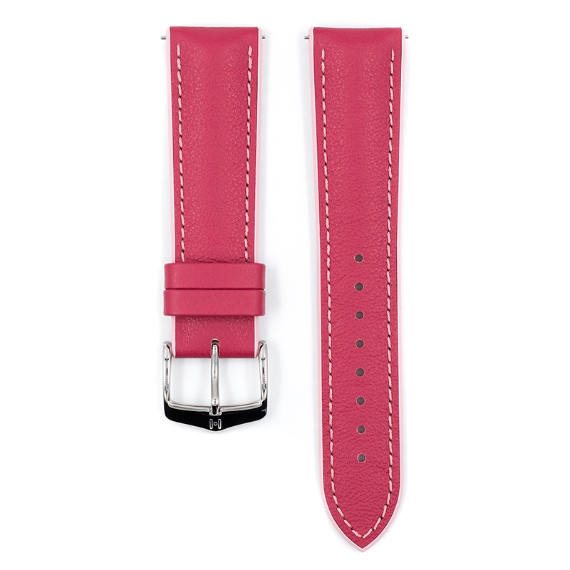 Hirsch Lindsey Performance Uhrenarmband Leder Pink / Kautschuk Rosa