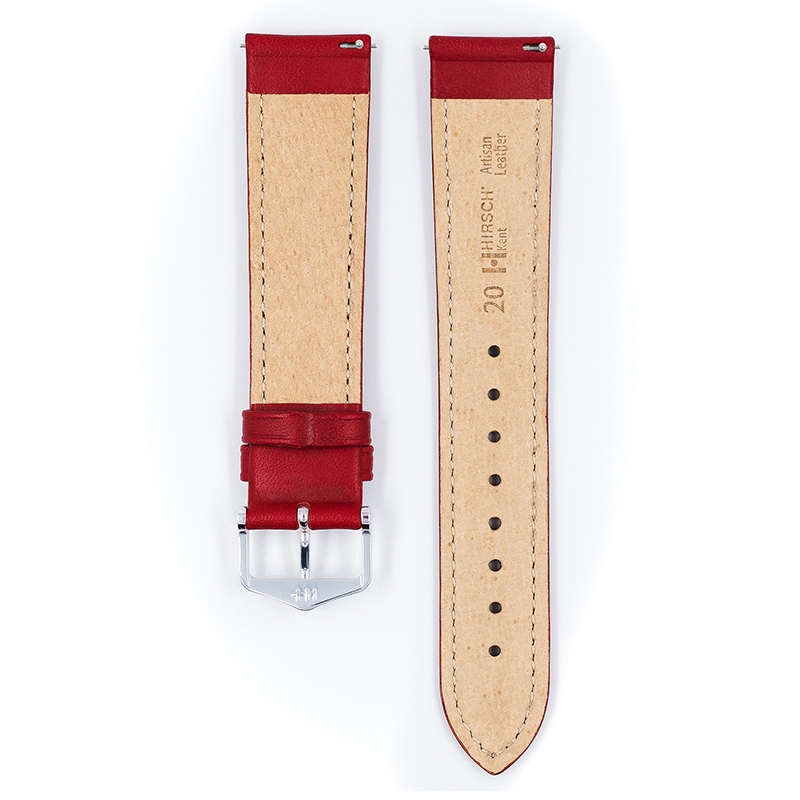 Hirsch Kent Artisan Uhrenarmband Italienisches Kalbsleder Rot