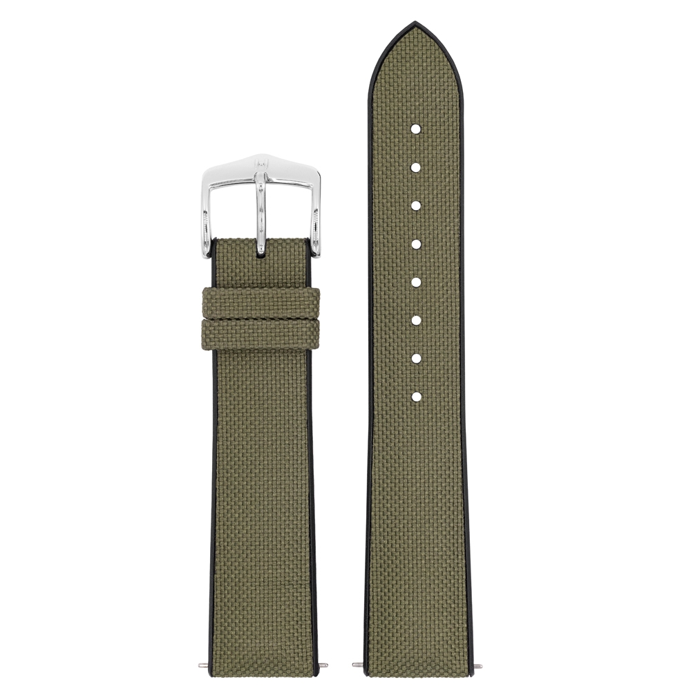 Hirsch Arne Performance Recyceltes Uhrenarmband Grünes PET / Schwarzer Kautschuk