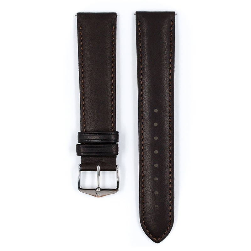 Hirsch Merino Artisan Uhrenarmband Nappa Leder Dunkelbraun
