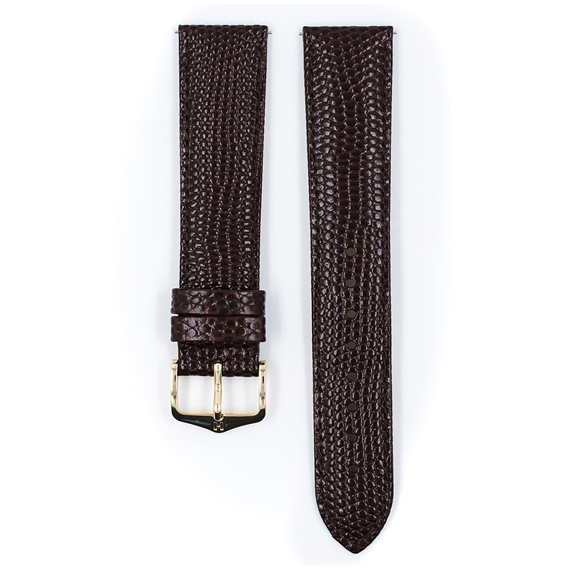 Hirsch Rainbow Uhrenarmband Lizardgrain Braun