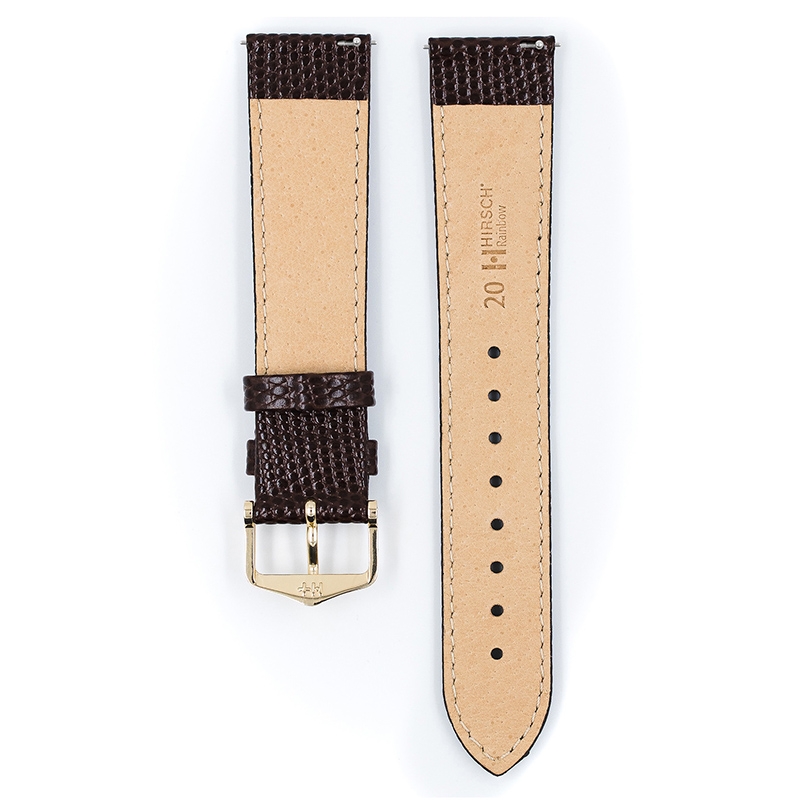 Hirsch Rainbow Uhrenarmband Lizardgrain Braun