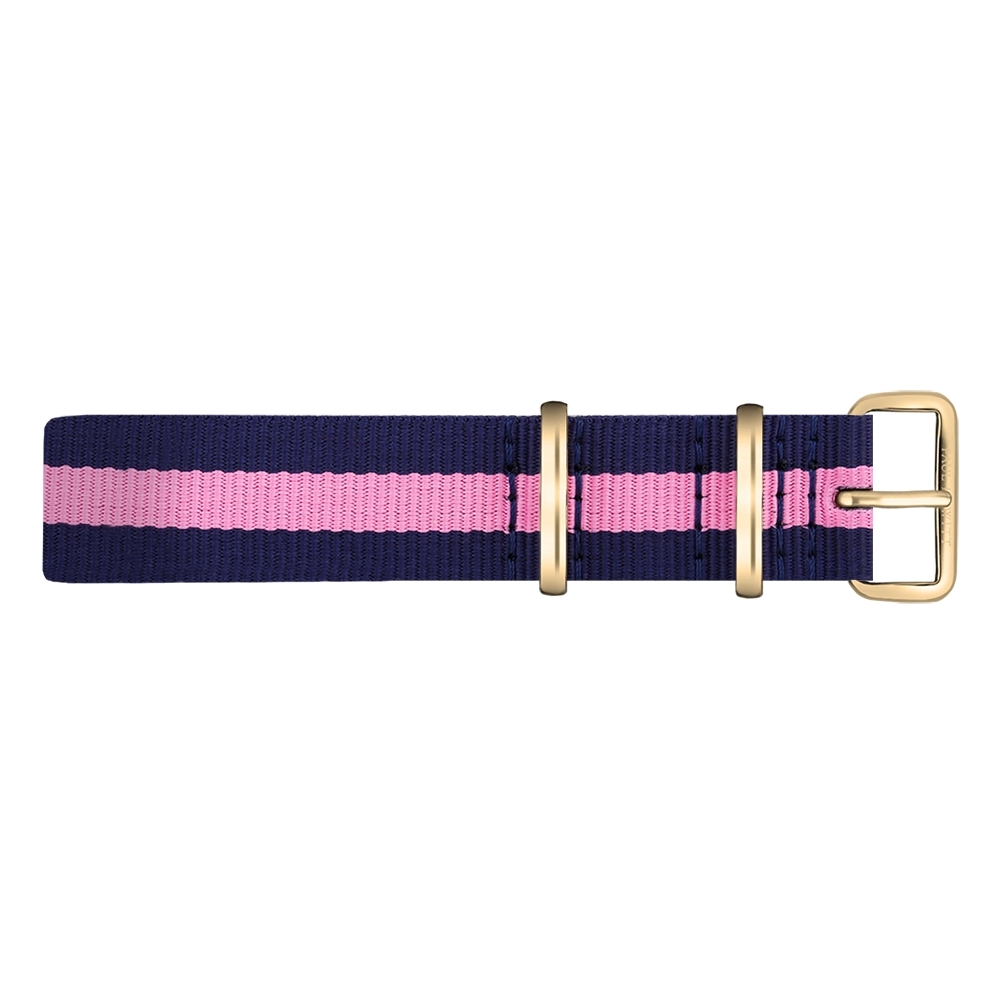 Paul Hewitt NATO Uhrenarmband Marineblau Rosa mit Goldener Schliesse 20mm