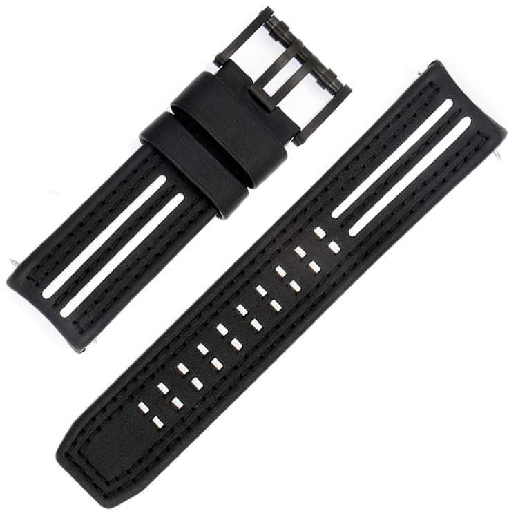 Luminox Tony Kanaan Models 1146/1147 Uhrenarmband Schwarz mit Weissem Leder - FE.1140.21B