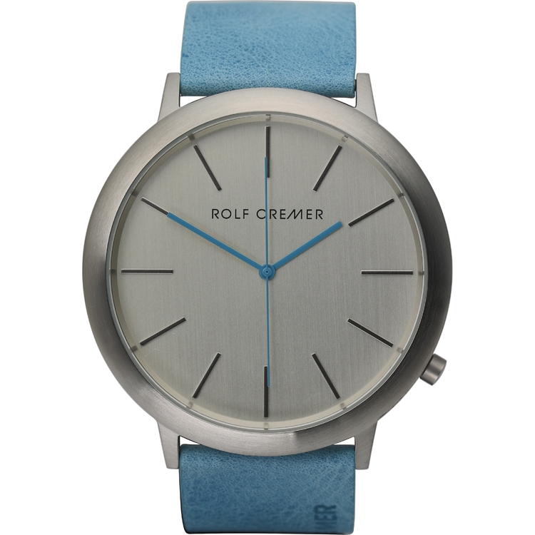 Rolf Cremer Jumbo II 495121 Uhrenarmband Hellblau Leder 24mm