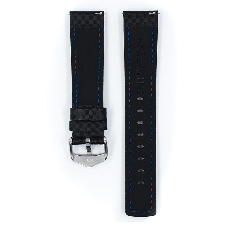 Hirsch Carbon 100 m Water-Resistant Schwarz mit Roter Naht