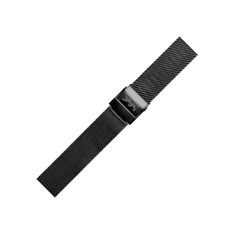 LLarsen / Lars Larsen 14mm Uhrenarmband Schwarzer Stahl Mesh