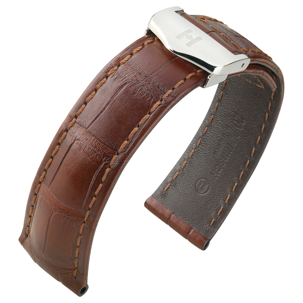 Uhrenarmband für TAG Heuer Faltschliesse - Hirsch Speed Louisiana Alligator Braun