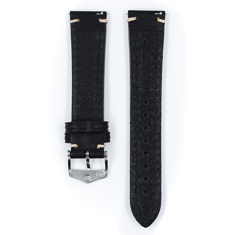 Hirsch Liberty Uhrenarmband Sattelleder Schwarz
