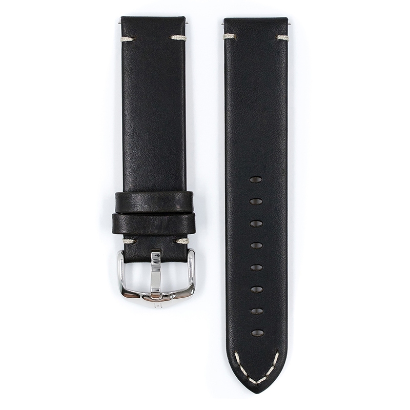 Hirsch Ranger Uhrenarmband Kalbsleder Schwarz