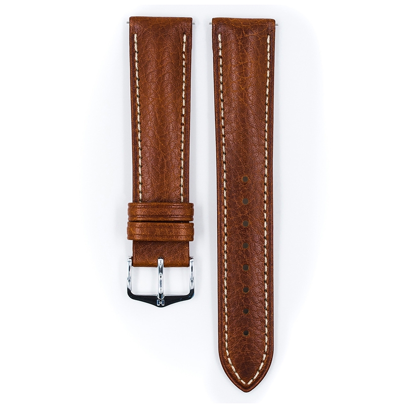 Hirsch Boston Uhrenarmband Büffelkalb Goldbraun