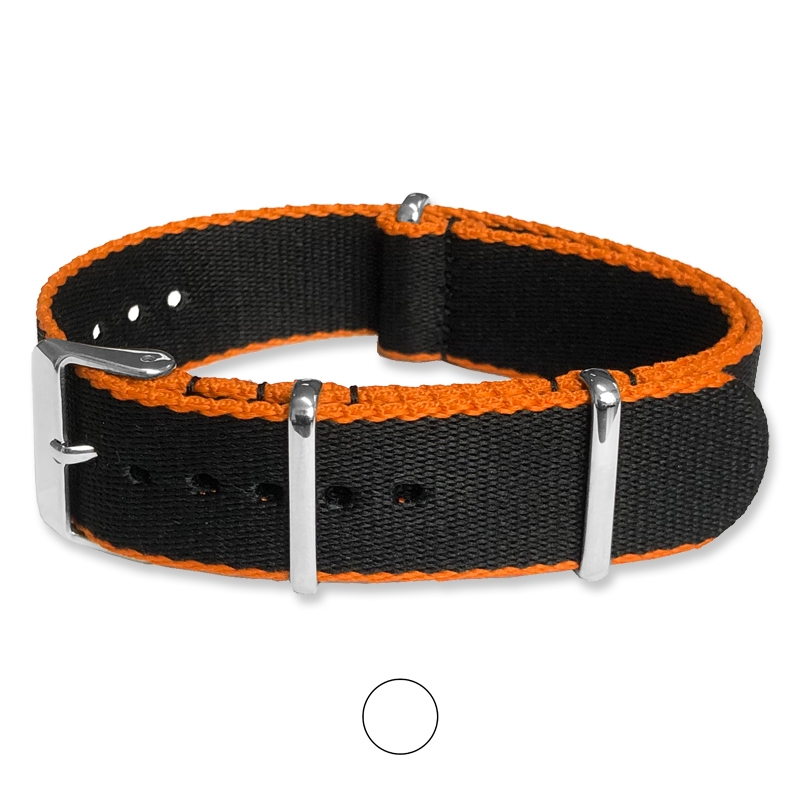 Schwarz Orange Seatbelt NATO Strap Deluxe Nylon Uhrenarmband