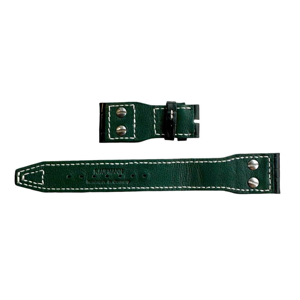 Kaufmann IWC Big Pilot Uhrenarmband Grün Alligatorleder 22/18 mm