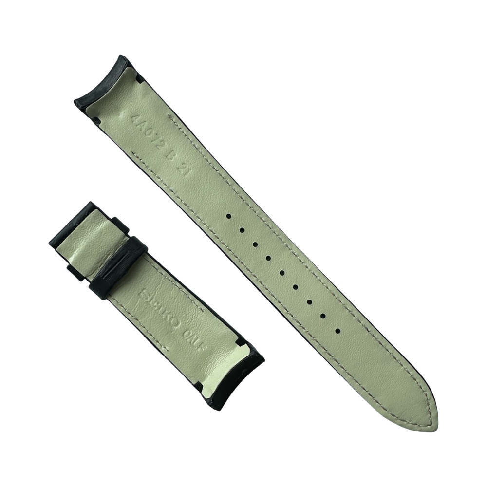 Seiko Premier Uhrenarmband SNP061 Leder Schwarz