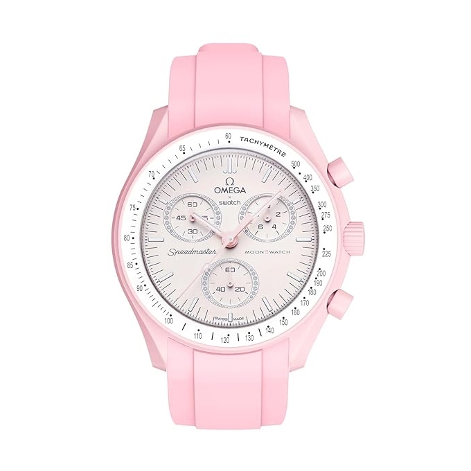 Gummi Uhrenarmband für MoonSwatch Rosa