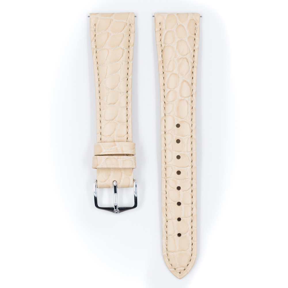 Hirsch Aristocrat Uhrenarmband Crocograin Beige