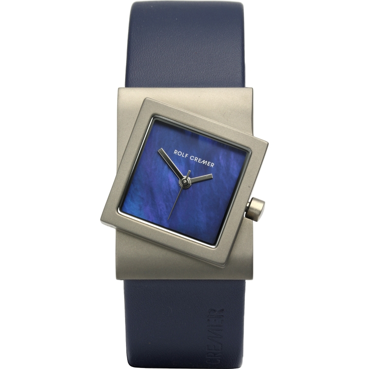 Rolf Cremer Turn 492368 Uhrenarmband Blau Leder 22mm