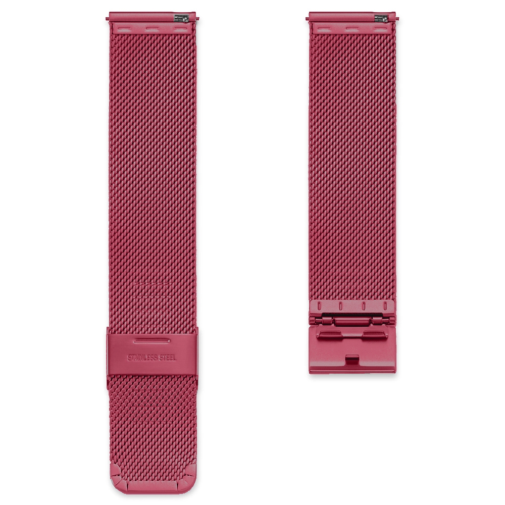 Milanaise Mesh Uhrenarmband 0.6 Fein Gewebter Stahl Weinrot