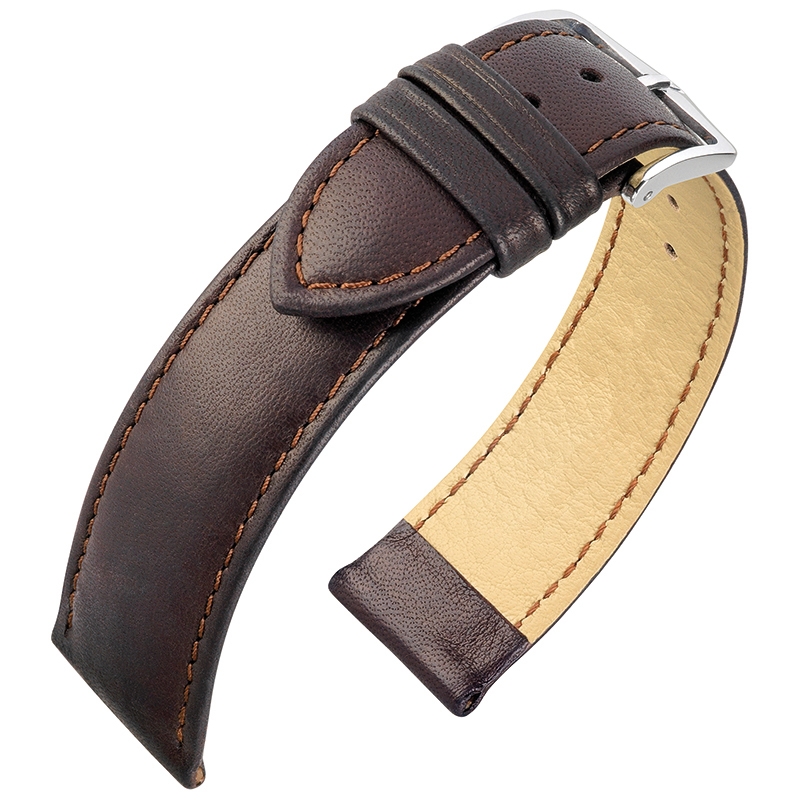 Hirsch Berlin Merino Uhrenarmband Schafsleder Braun