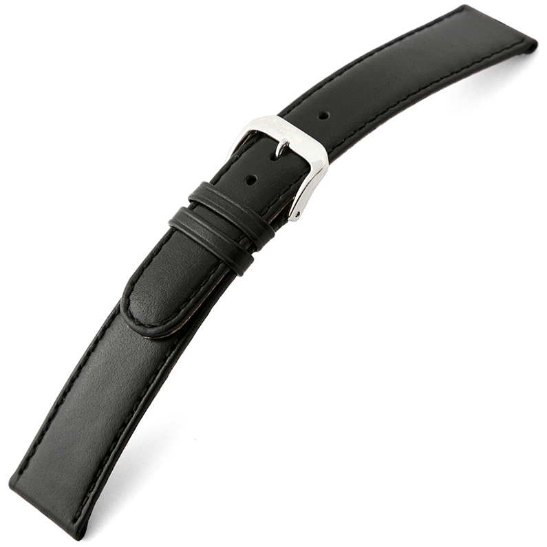 Rios Arizona Uhrenarmband Sattelleder Schwarz