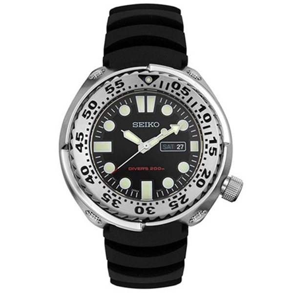 Seiko Sawtooth Uhrenarmband SHC063 SHC061 Gummi Schwarz