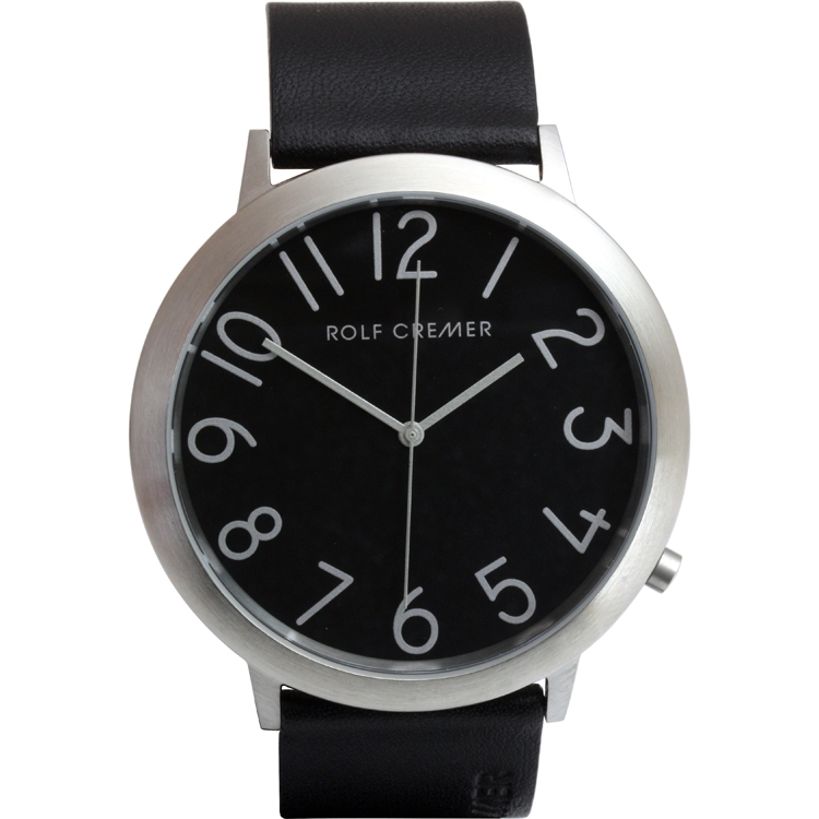 Rolf Cremer Jumbo II 495113 Uhrenarmband Schwarz Leder 24mm