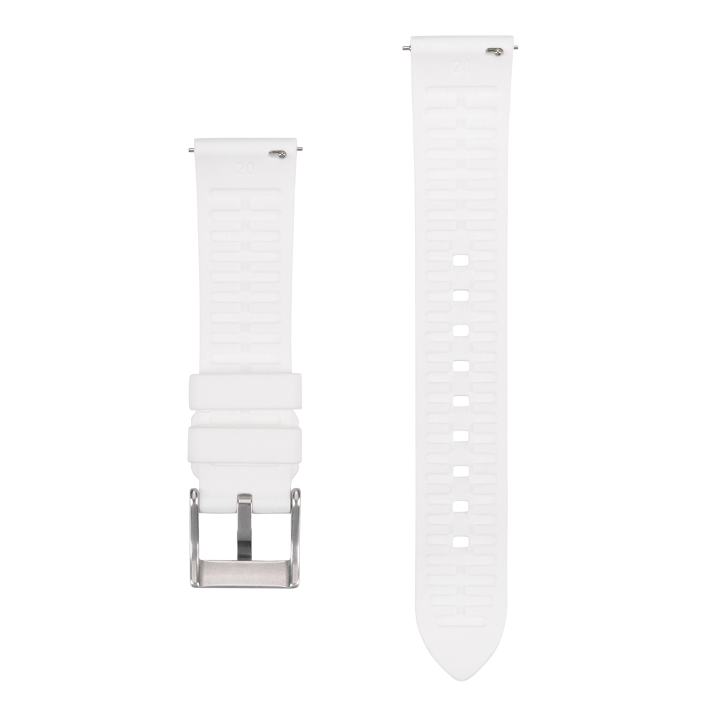 Gebogenes Ende Silikon Gummi Uhrenarmband Weiss