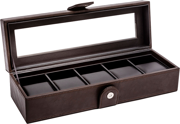 La Royale Classico 5 Uhrenbox Braun mit Fenster - 5 Uhren