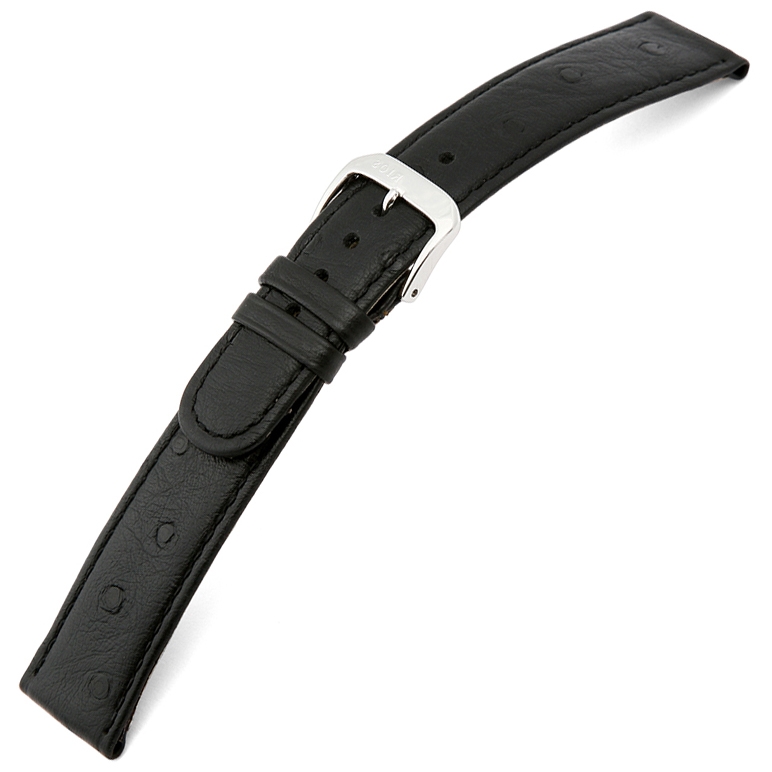 Happel Dundee Vogelstrauß Uhrenarmband Rindsleder Schwarz