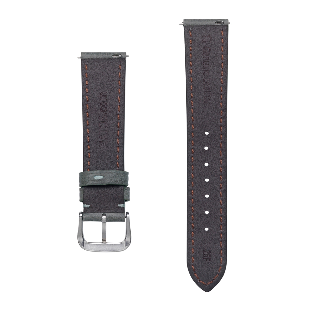 Kalbsleder Uhrenarmband Graugrün