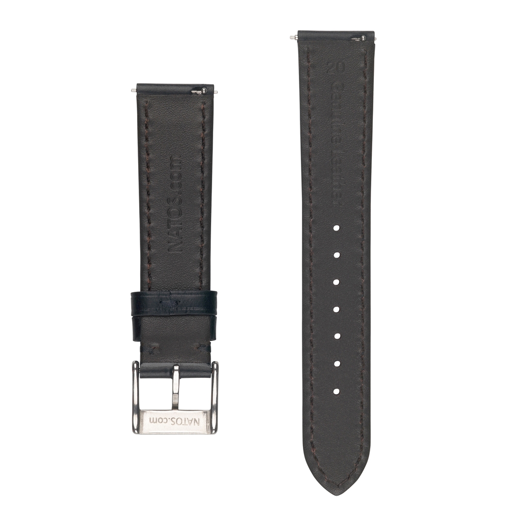 Kalbsleder Uhrenarmband Schwarz